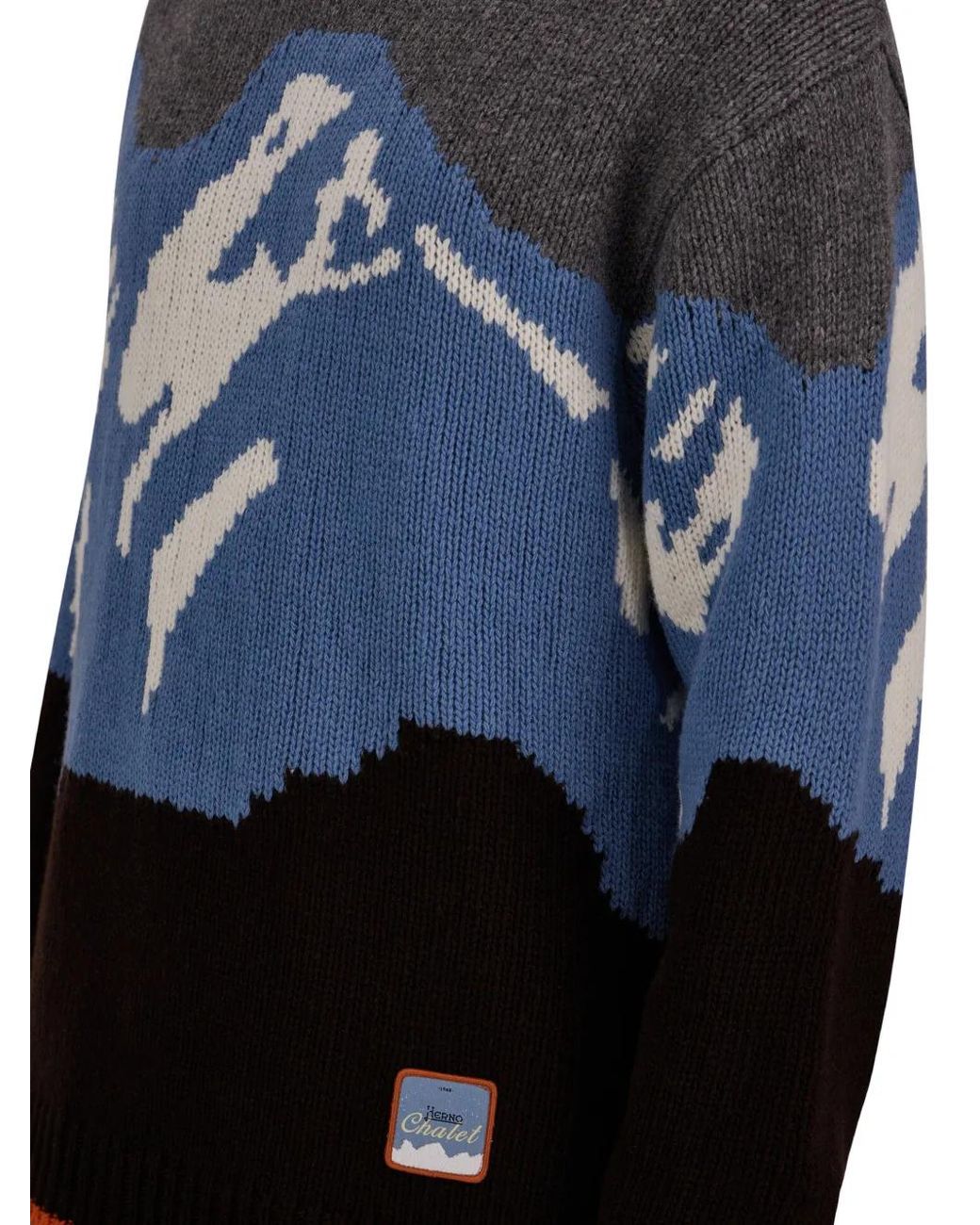 Herno Blue Mountain Jacquard-Motif Sweater for men