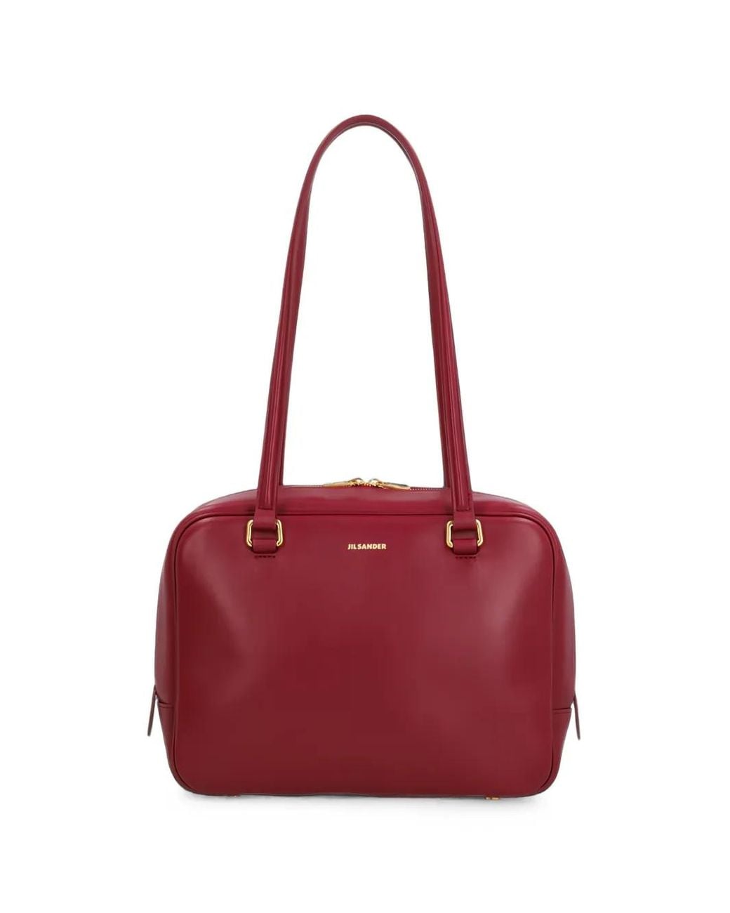 Jil Sander Red Vision Leather Shoulder Bag