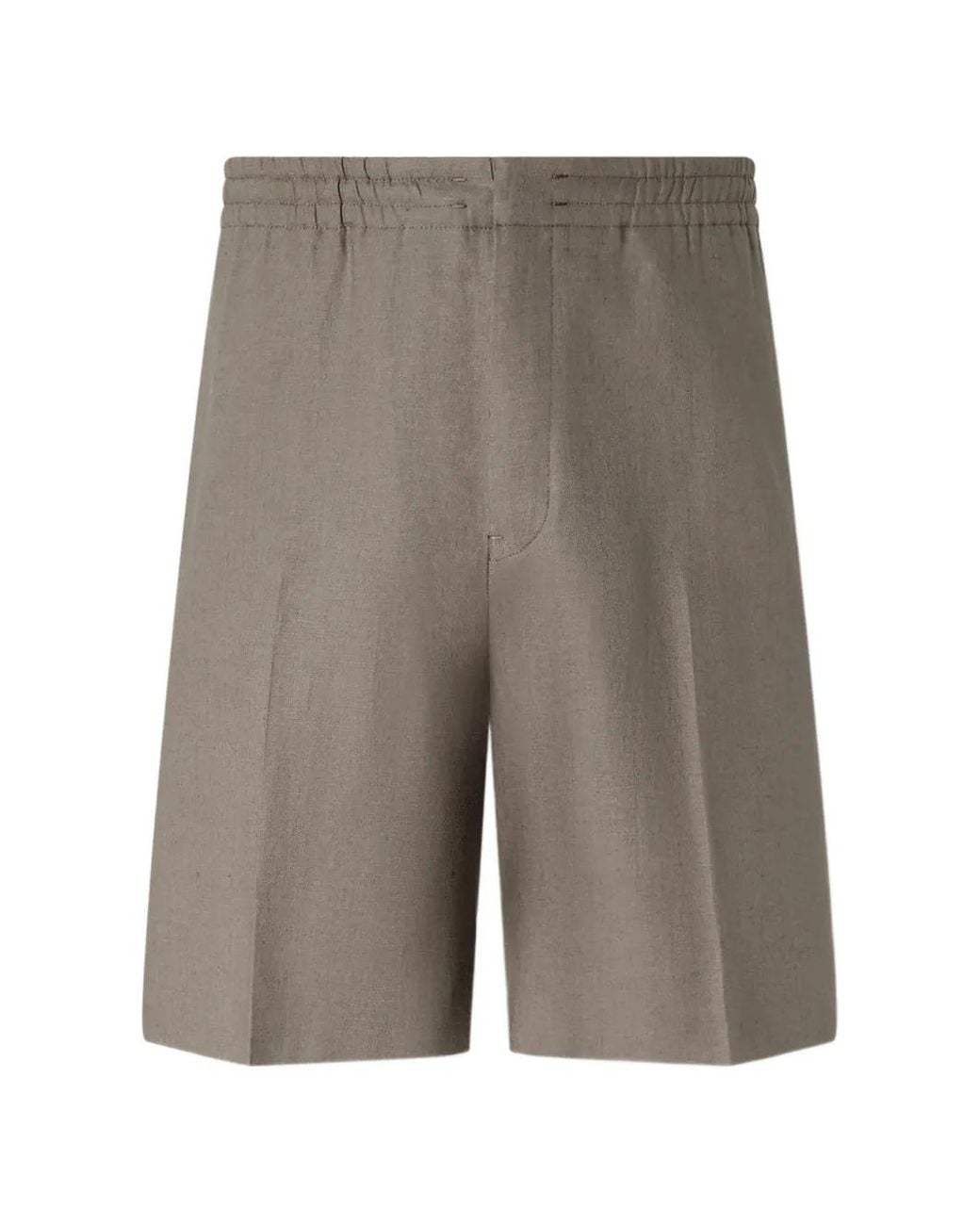 Zegna Gray Oasi Lino Shorts for men