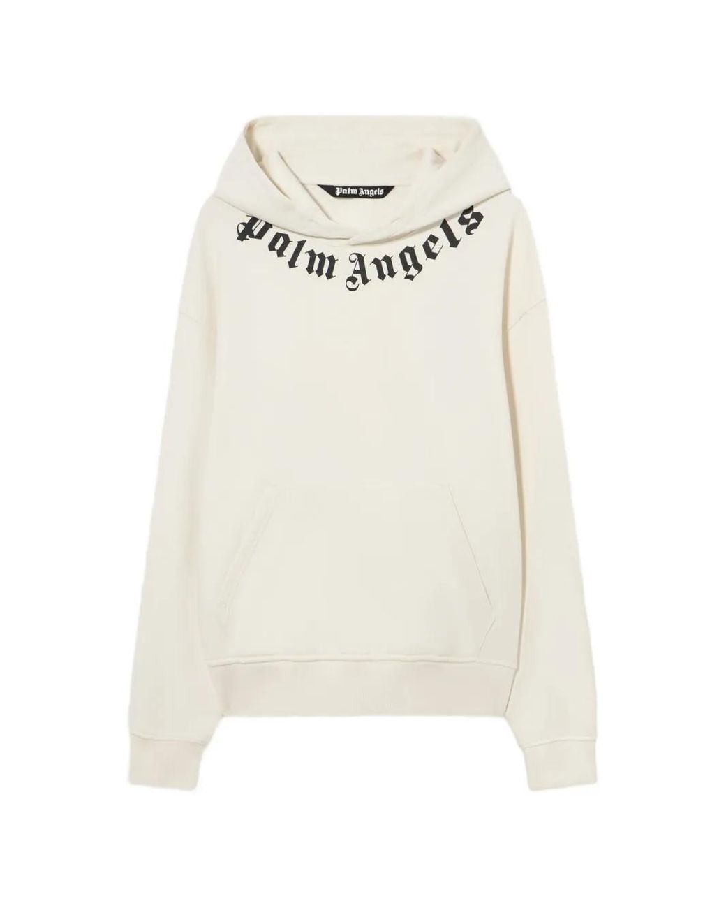 Palm Angels White Neck Logo Hoodie for men