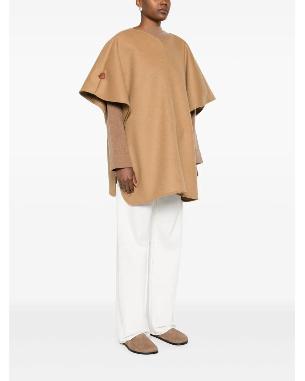 Moncler Natural Wool-Blend Poncho