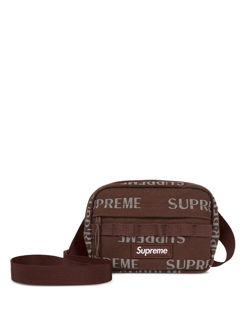 Supreme Brown Mini Logo-Print Shoulder Bag for men
