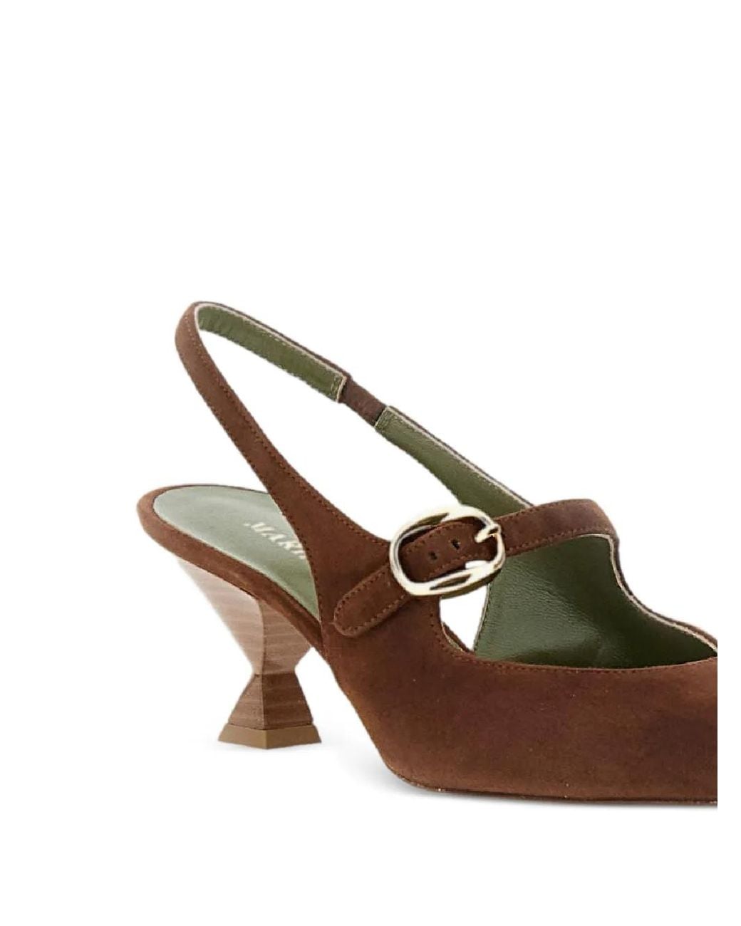 MARIA LUCA Brown Buckle-Slingback Pumps