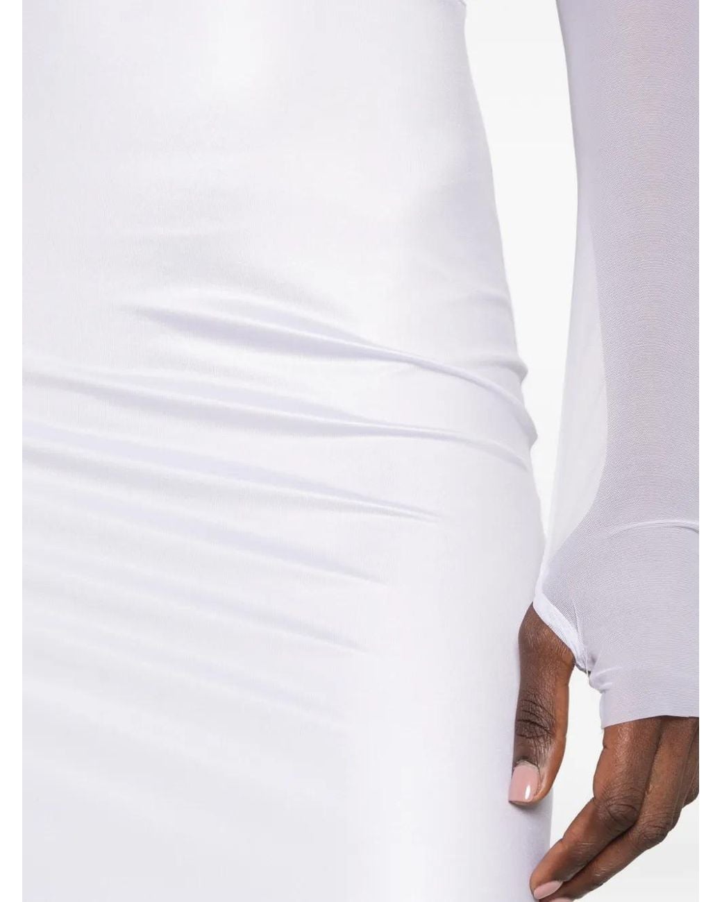 Mazzei White Margherita Mesh-Panelled Dress