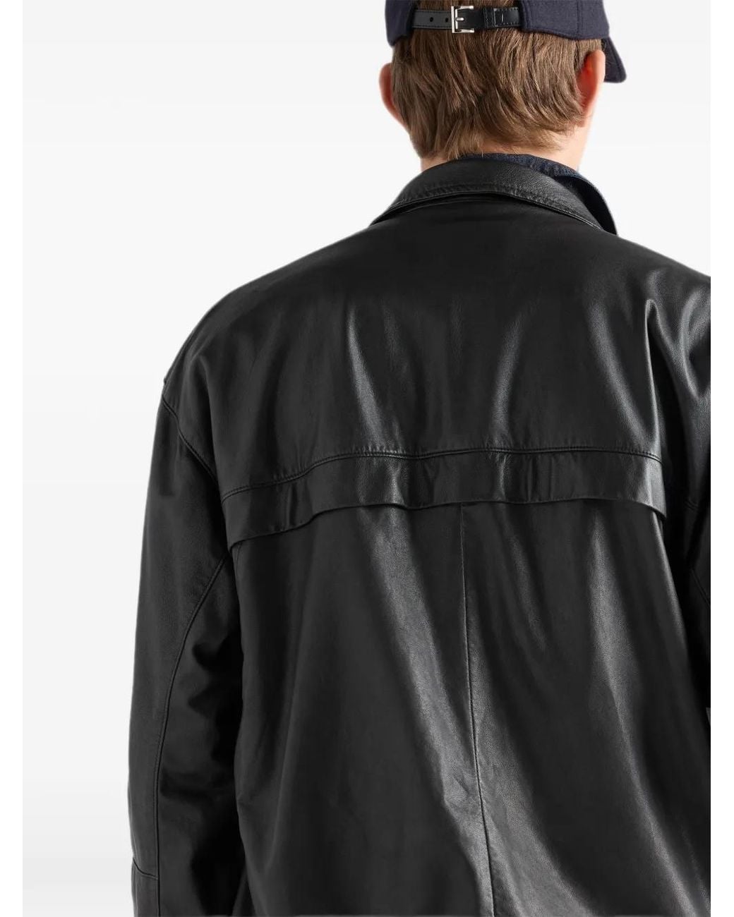 Prada Black Nappa Leather Jacket for men