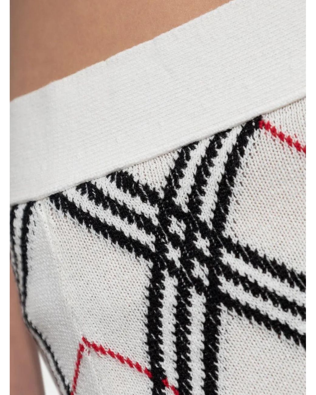 Burberry Gray Knitted Skirt With Check