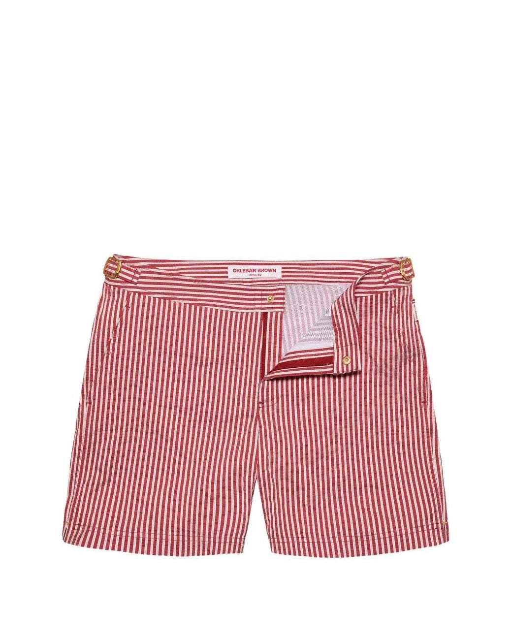 Orlebar Brown Pink Bulldog Striped Classic Swim Shorts for men