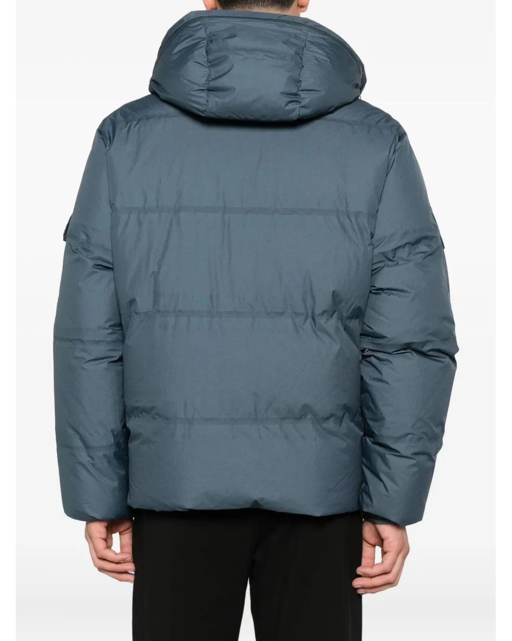 C P Company Blue Hooded Padded Jacket for men