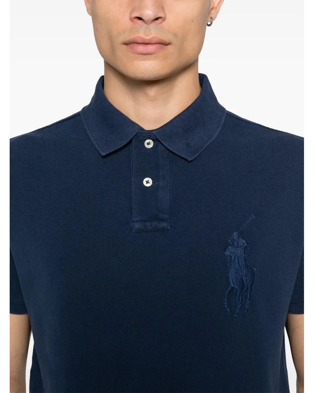 Polo Ralph Lauren Blue Classic Deep Polo Shirt With Embroidered Logo for men