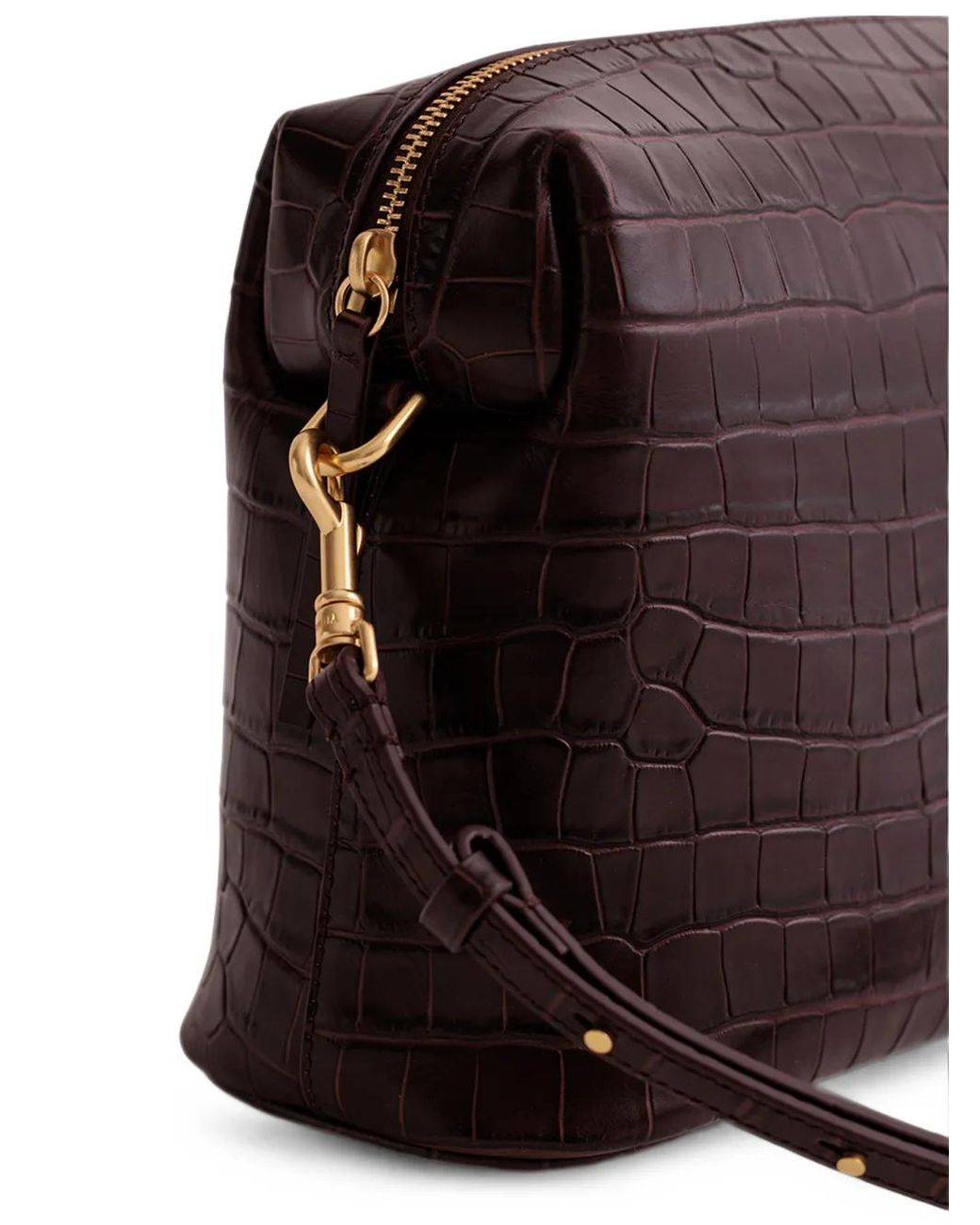 Yu Mei Black Ch'Lita Crocodile-Embossed Shoulder Bag