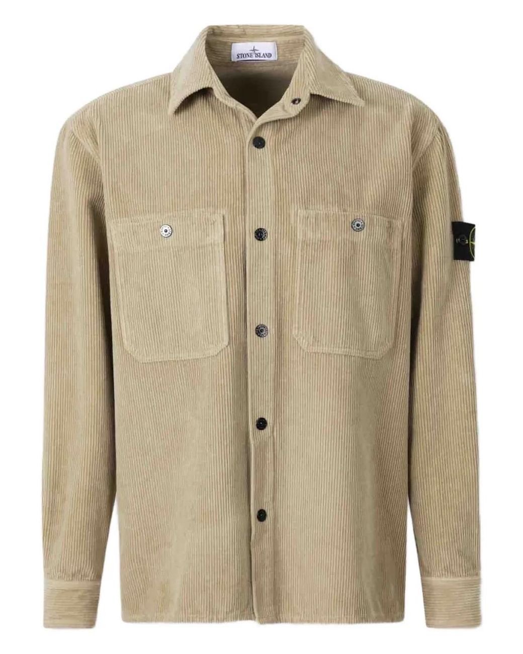 Stone Island Natural Ribbed Overshirt for men