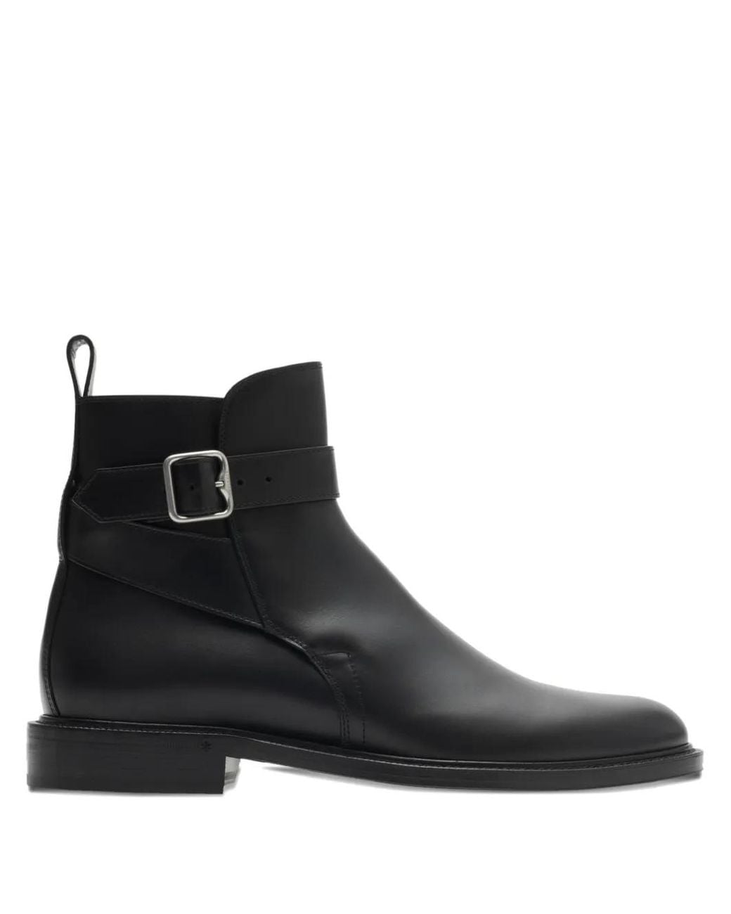 Burberry Black Leather Manor Jodhpur Boots for men
