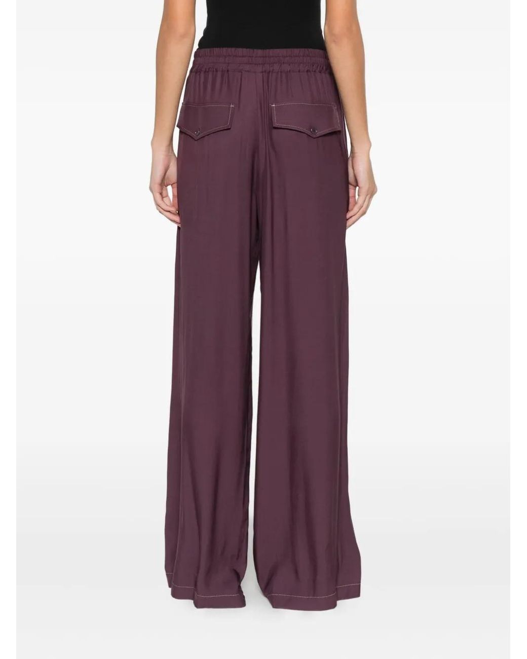 Pinko Purple Drawstring-Fastening Trousers