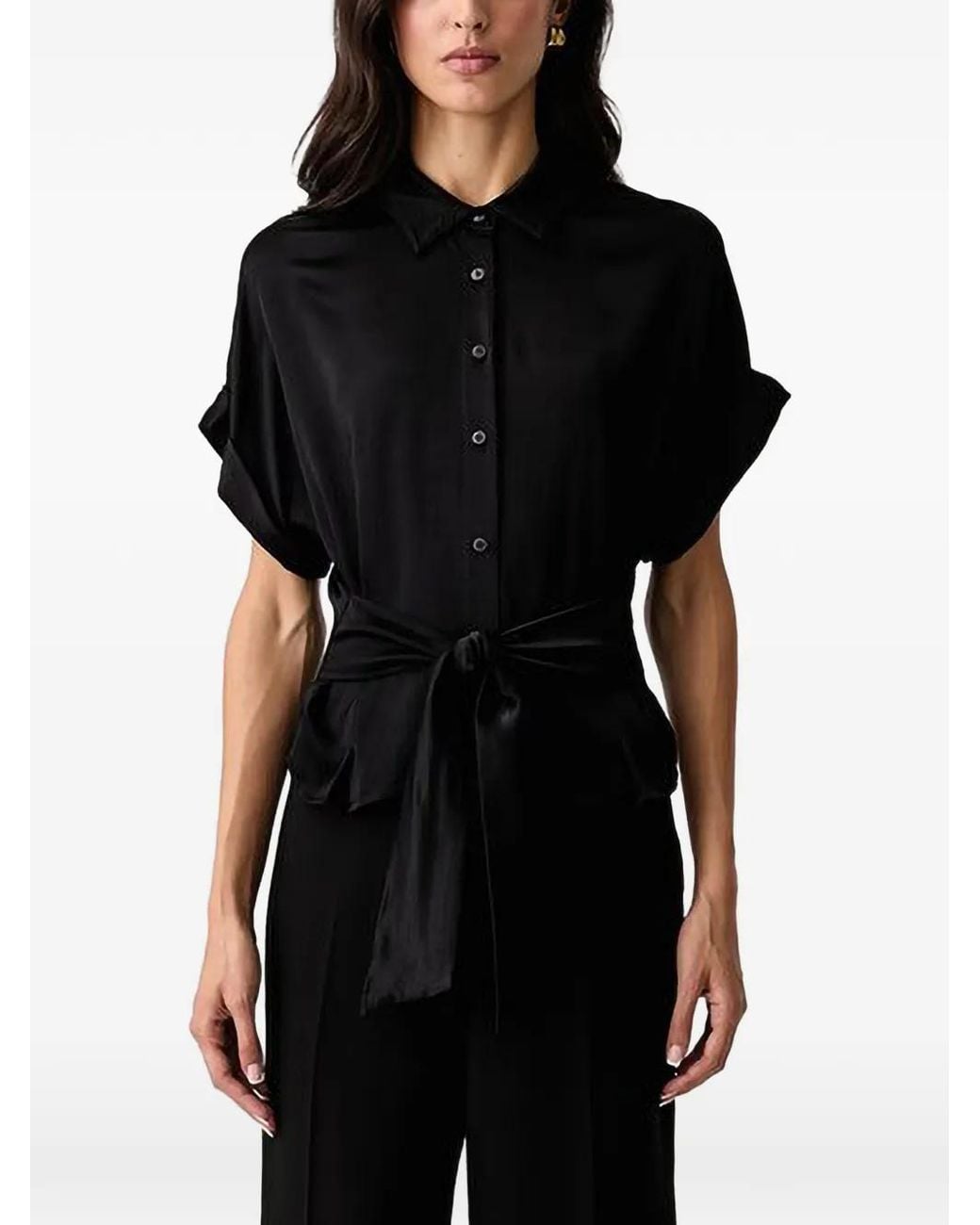 Camisa Con Cinturón Guess de color Black