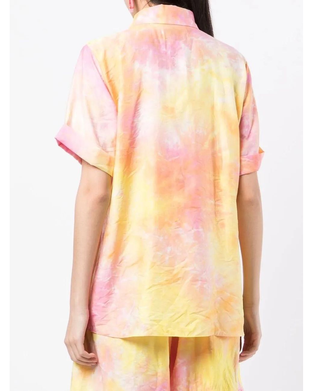 Bambah Yellow Short-Sleeve Tie-Dye Shirt