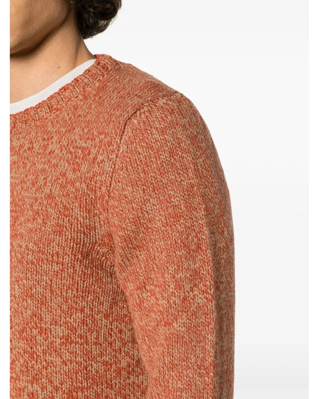 Barba Napoli Brown Speckle-Knit Virgin Wool Jumper for men