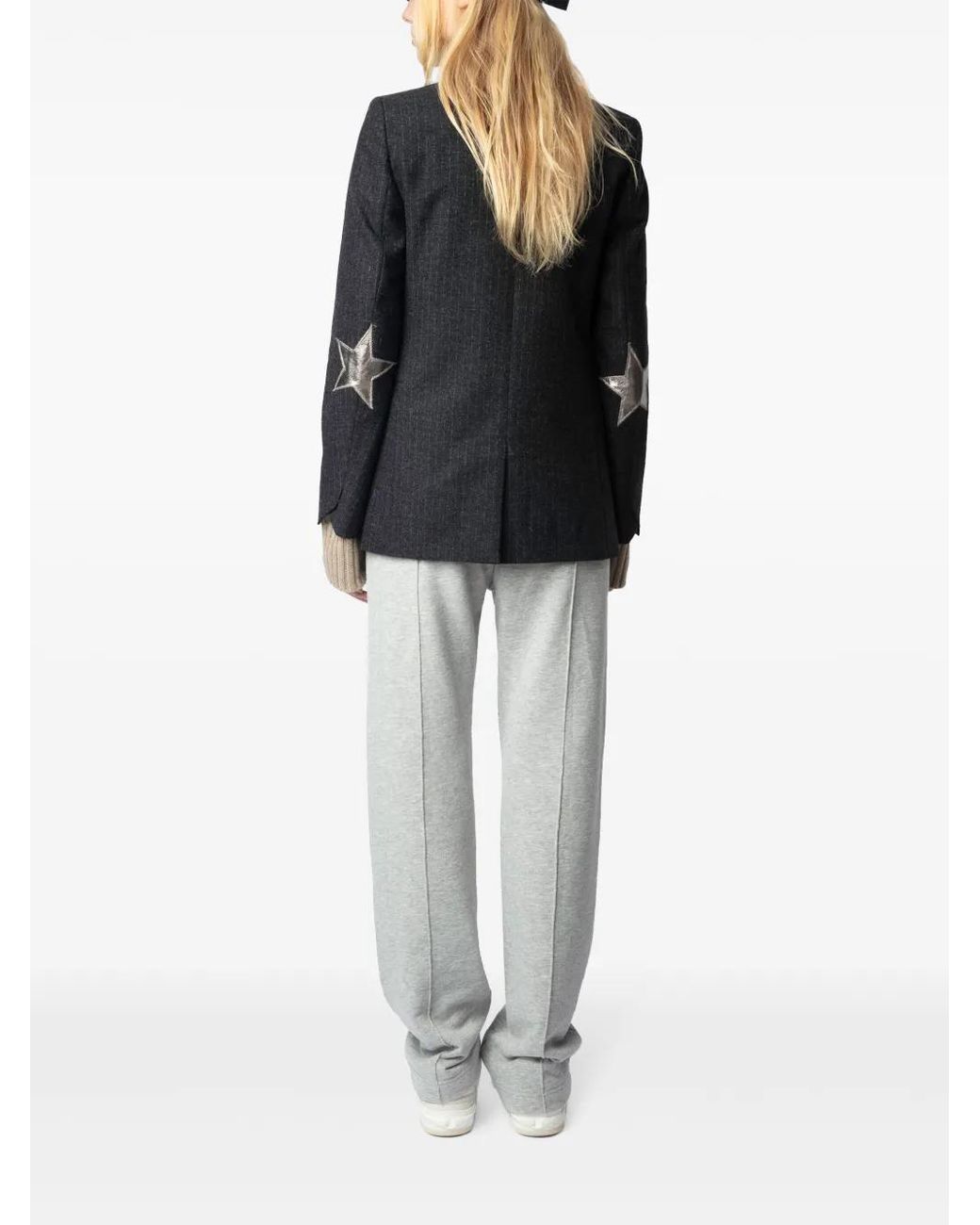 Zadig & Voltaire Gray Strass-Detail Track Pants