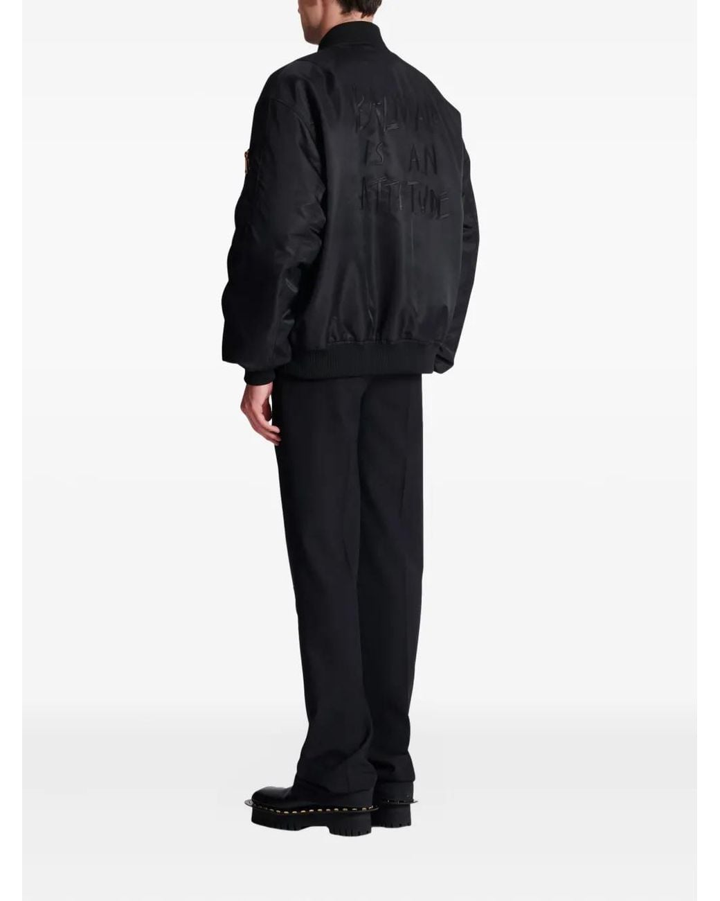 Balmain Black Flap-Pockets Bomber Jacket for men