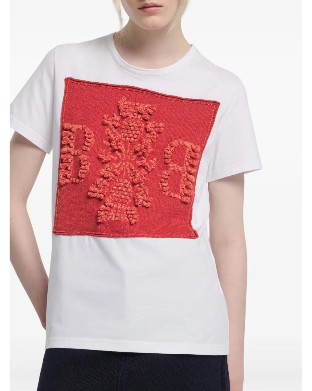 Barrie Red Logo-Patch T-Shirt