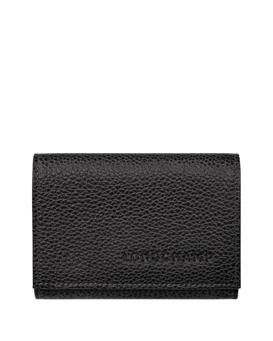 Longchamp Black Le Foulonné Compact Wallet