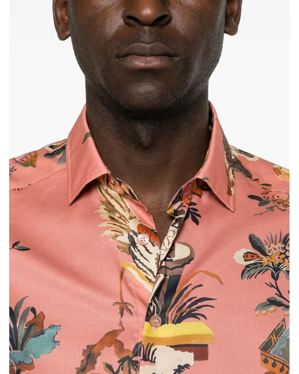 Etro Pink Long-Sleeve Shirt for men