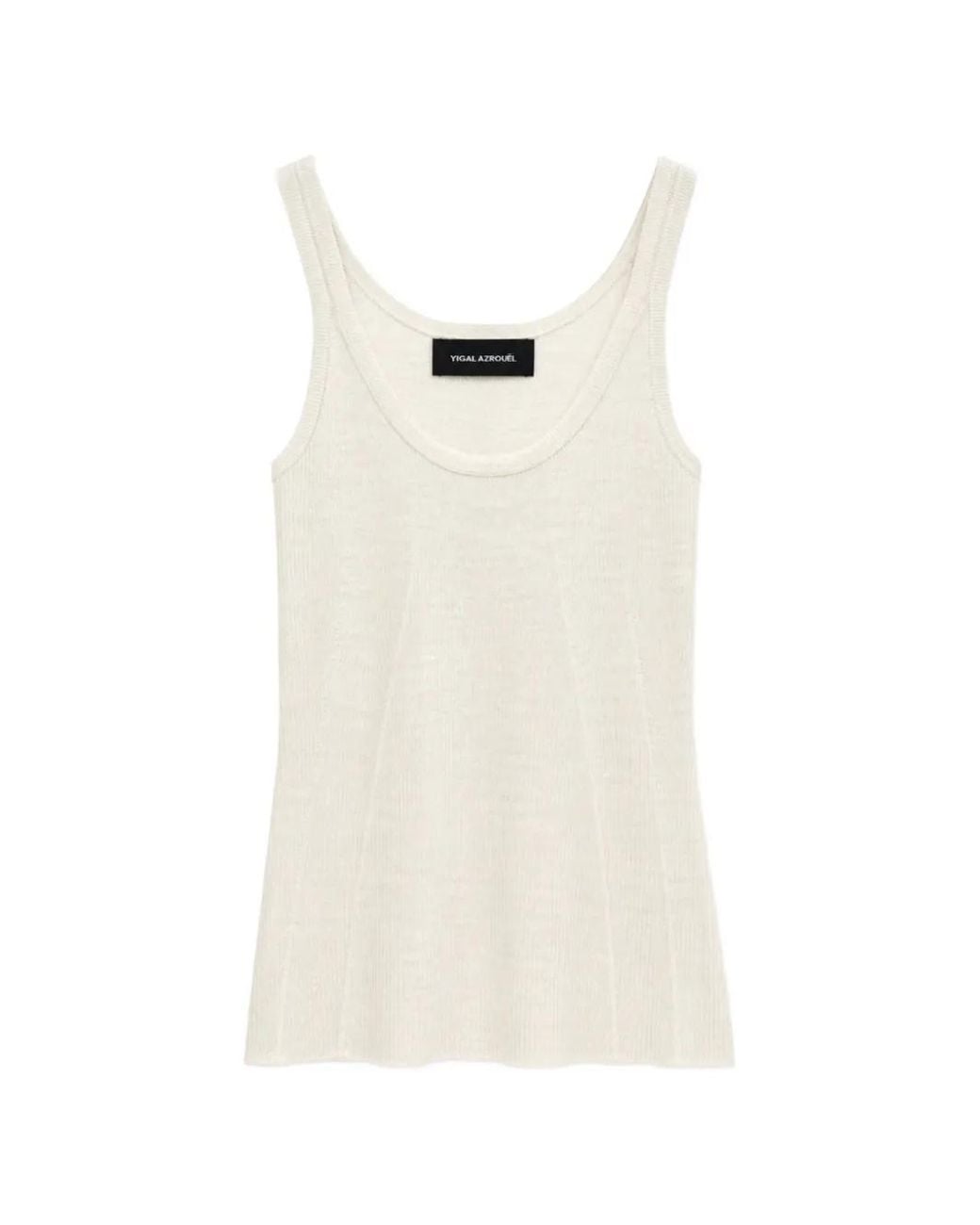 Yigal Azrouël White Fine-Rib Tank Top