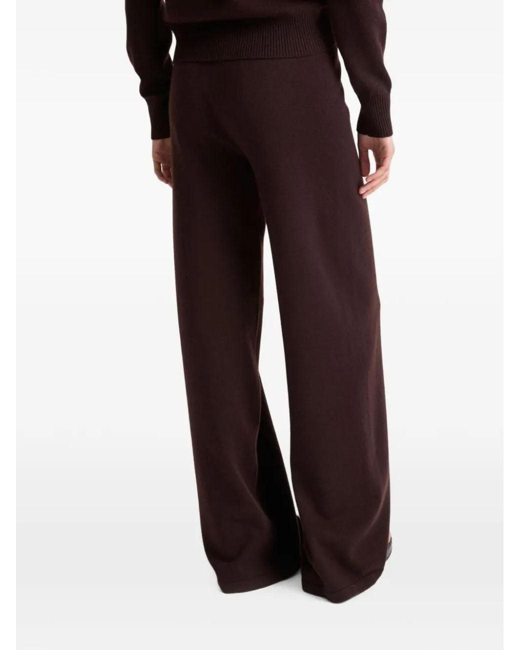 Yves Salomon Purple Drawstring Straight-Leg Trousers