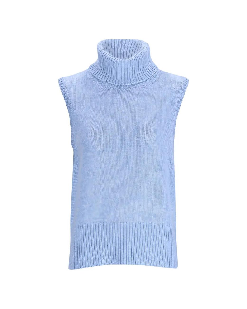 Veronica Beard Blue Mazzy Roll-Neck Cashmere Sweater