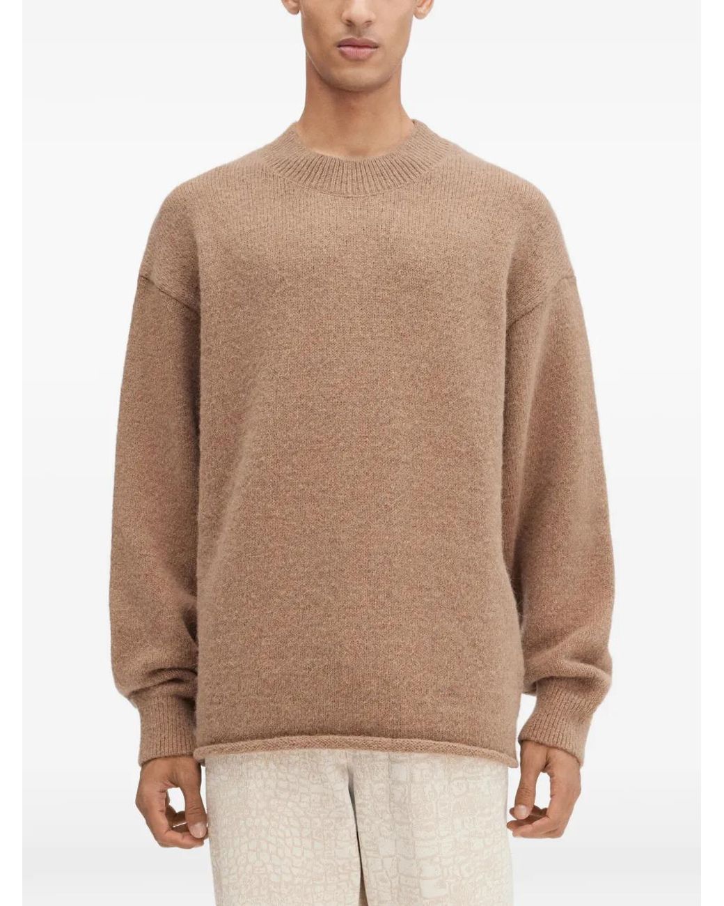 Jacquemus Brown Drop-Shoulder Sweater for men