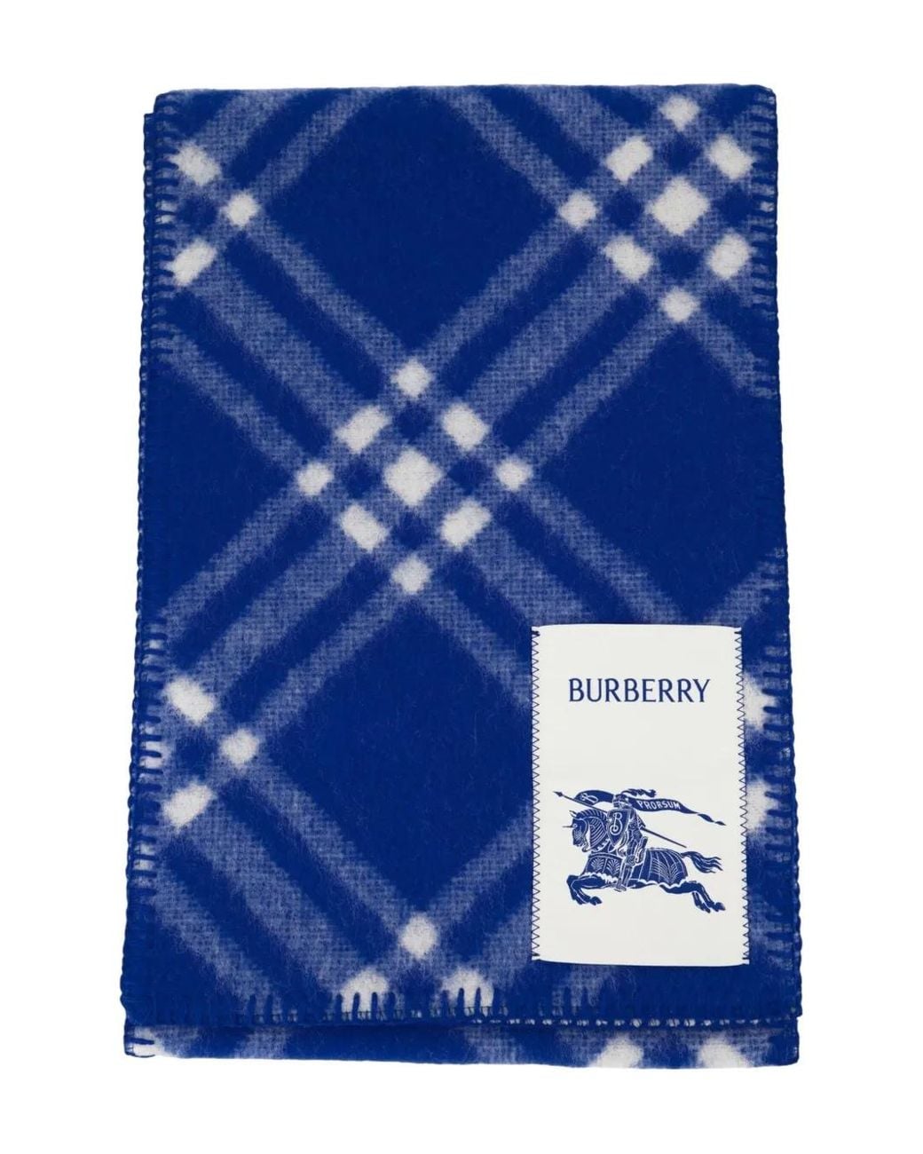 Burberry Blue Check Wool Scarf