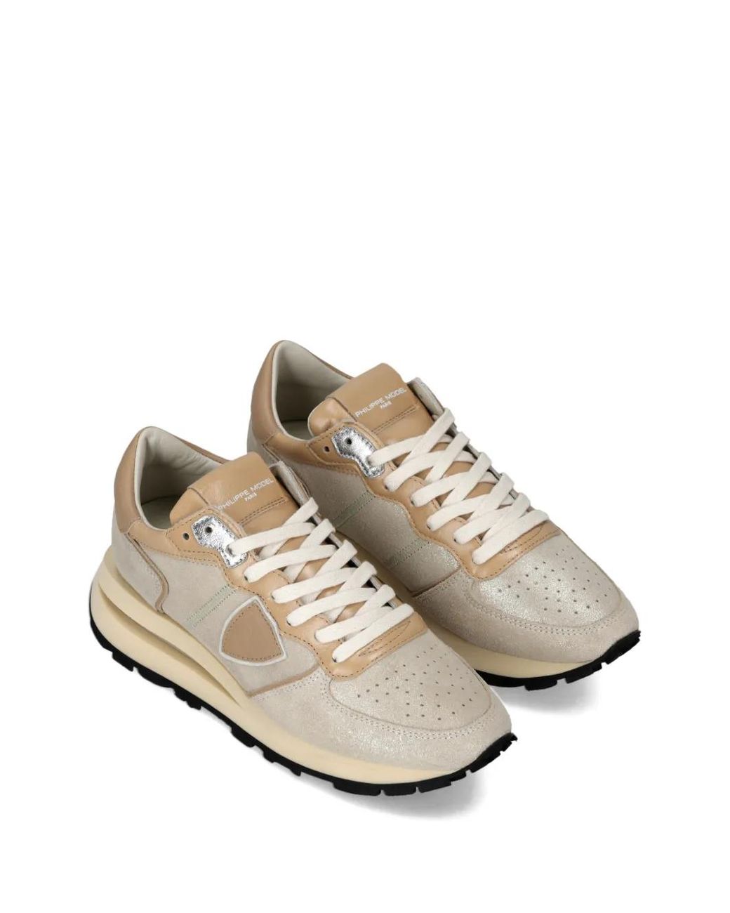 Philippe Model White Triangle Panelled Trainers