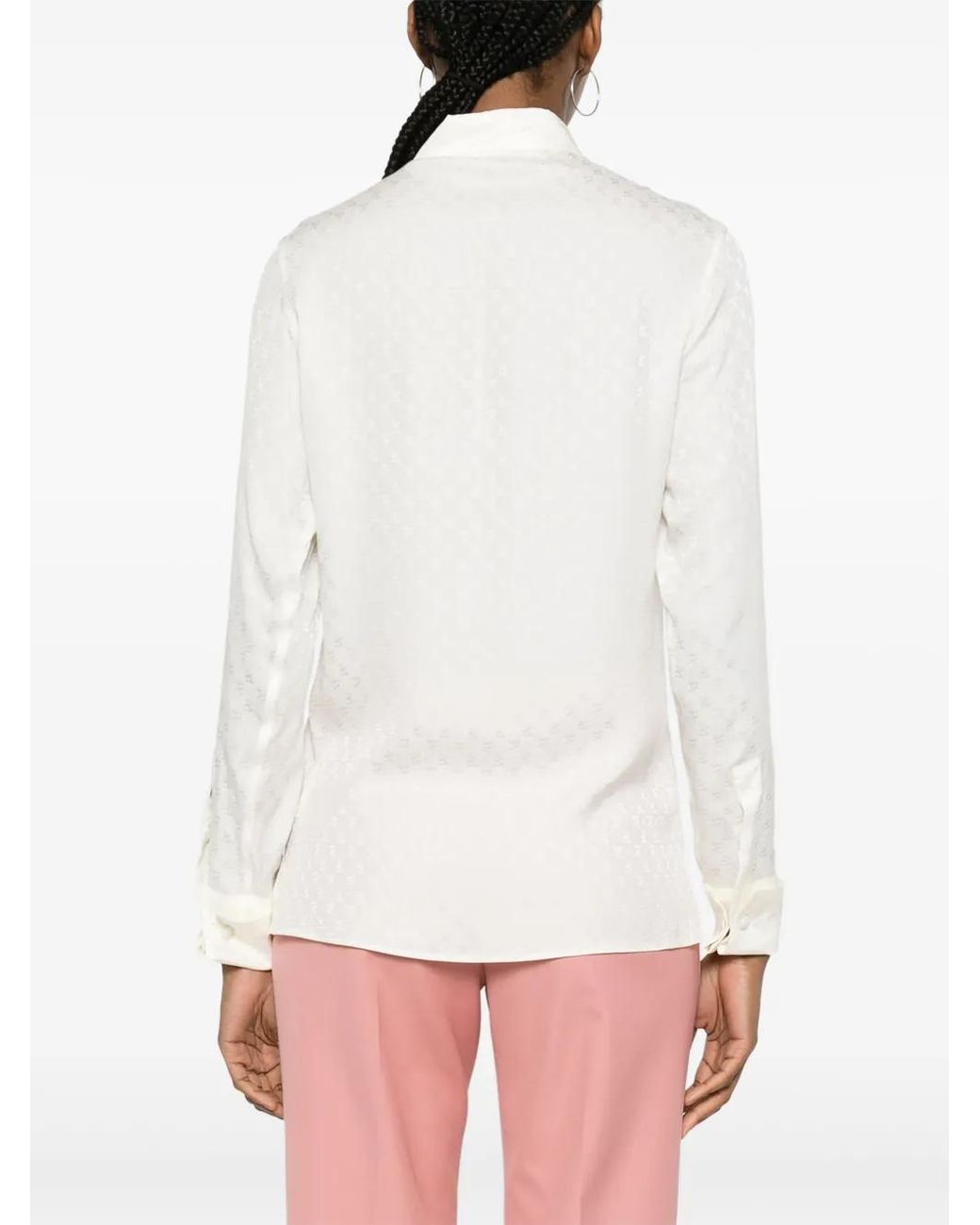 Palm Angels White Monogram Jacquard Shirt
