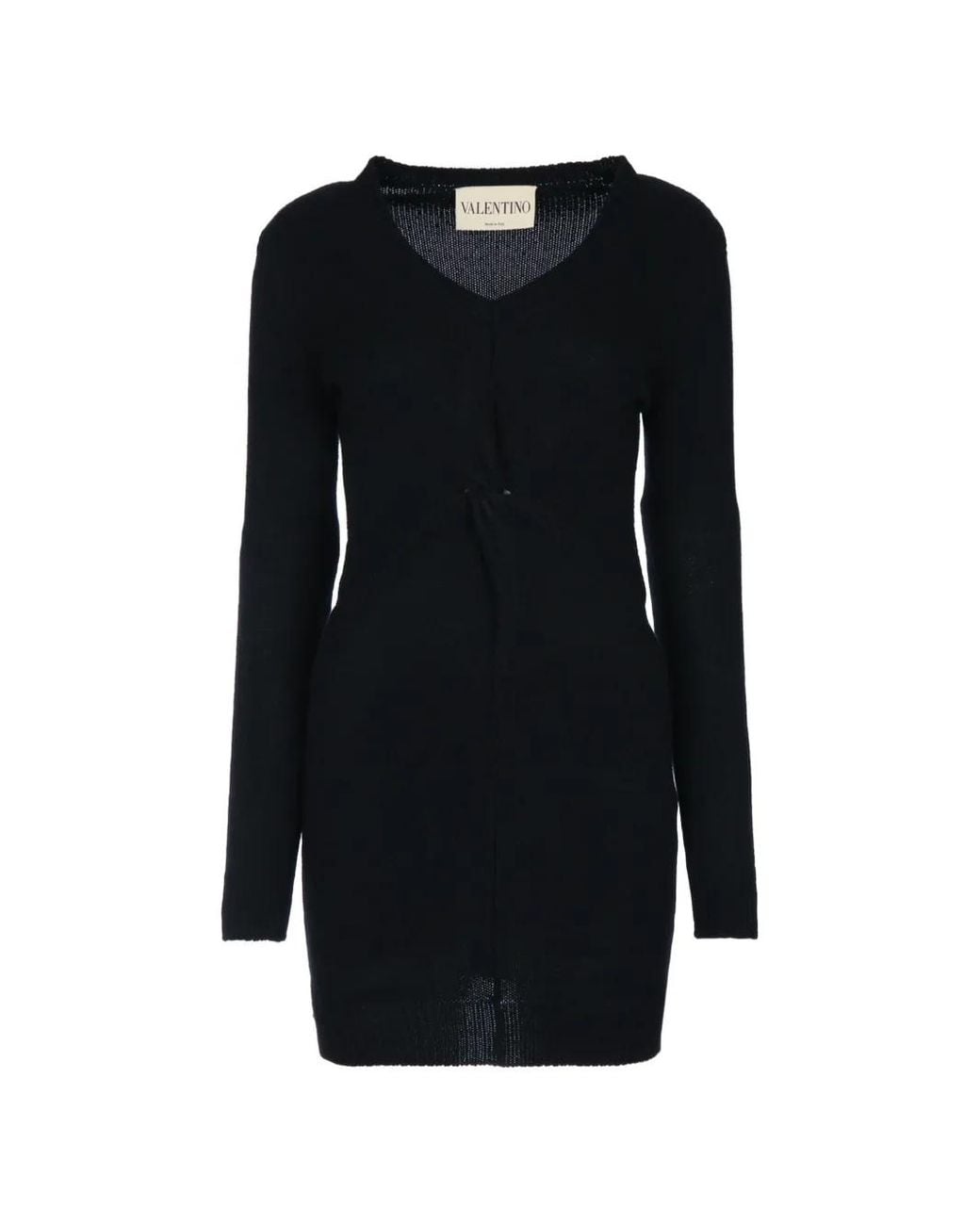 Valentino Garavani Black V-Neck Mini Dress