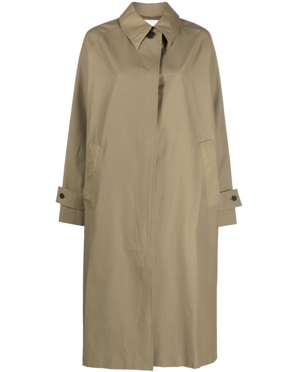 Studio Nicholson Holin Buttoned Raincoat in Natural | Lyst