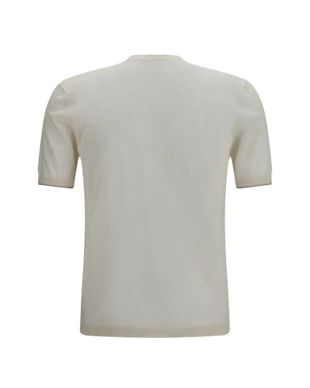Brooksfield Gray Ribbed-Trim Short-Sleeved T-Shirt for men