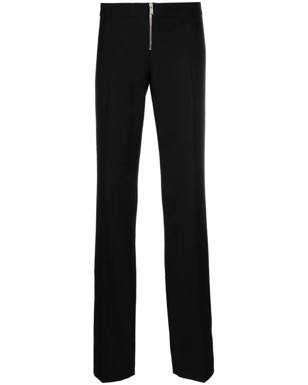 Stella McCartney Black Low-Rise Wool Slim Trousers