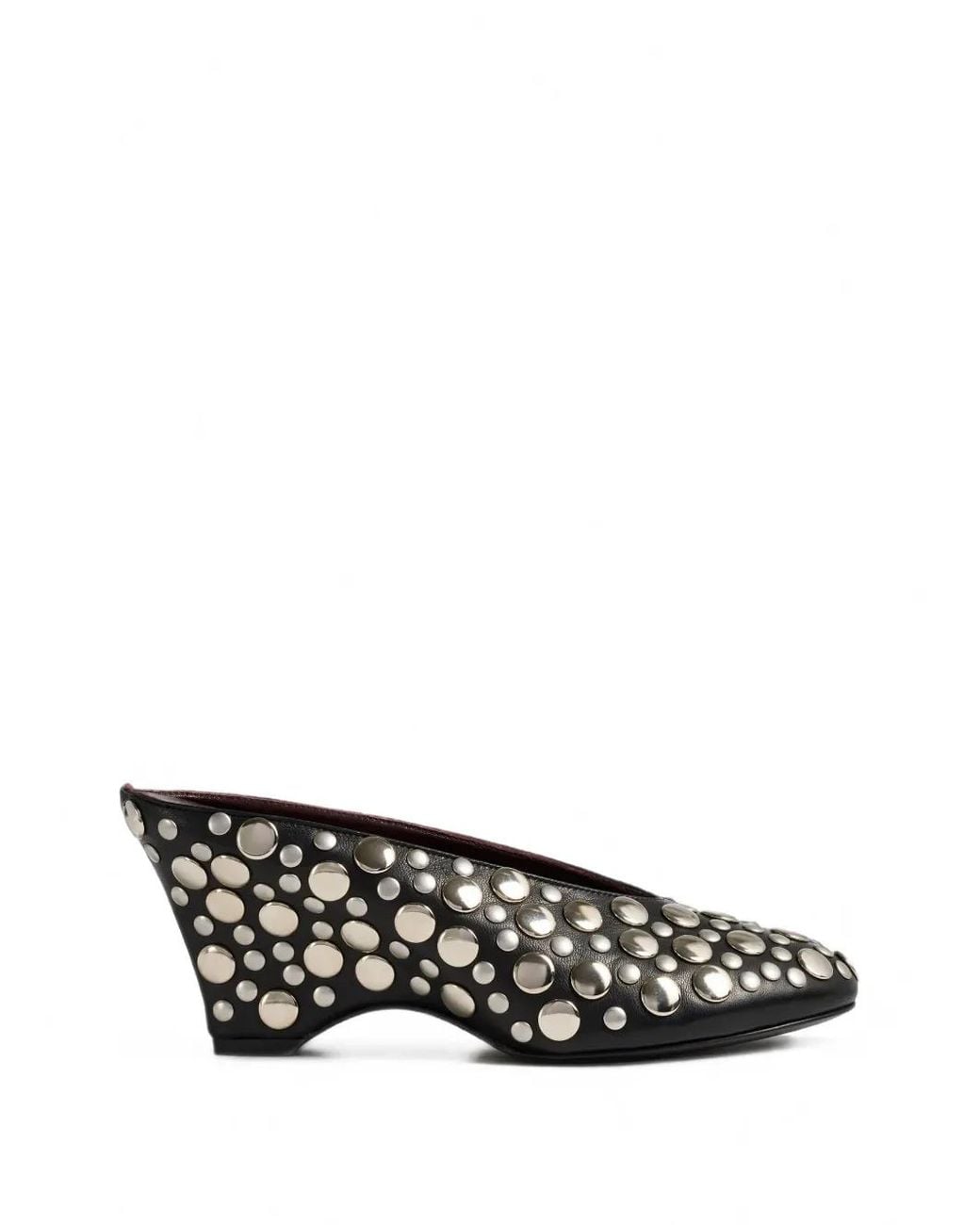 Khaite Black 70mm Metallic-studded Heeled Mules