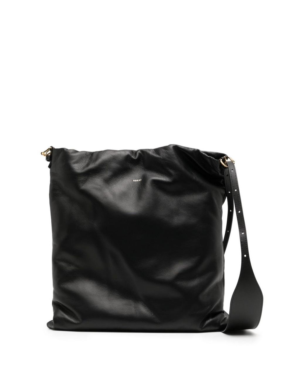 Sacai Logo-print Leather Tote Bag in Black | Lyst