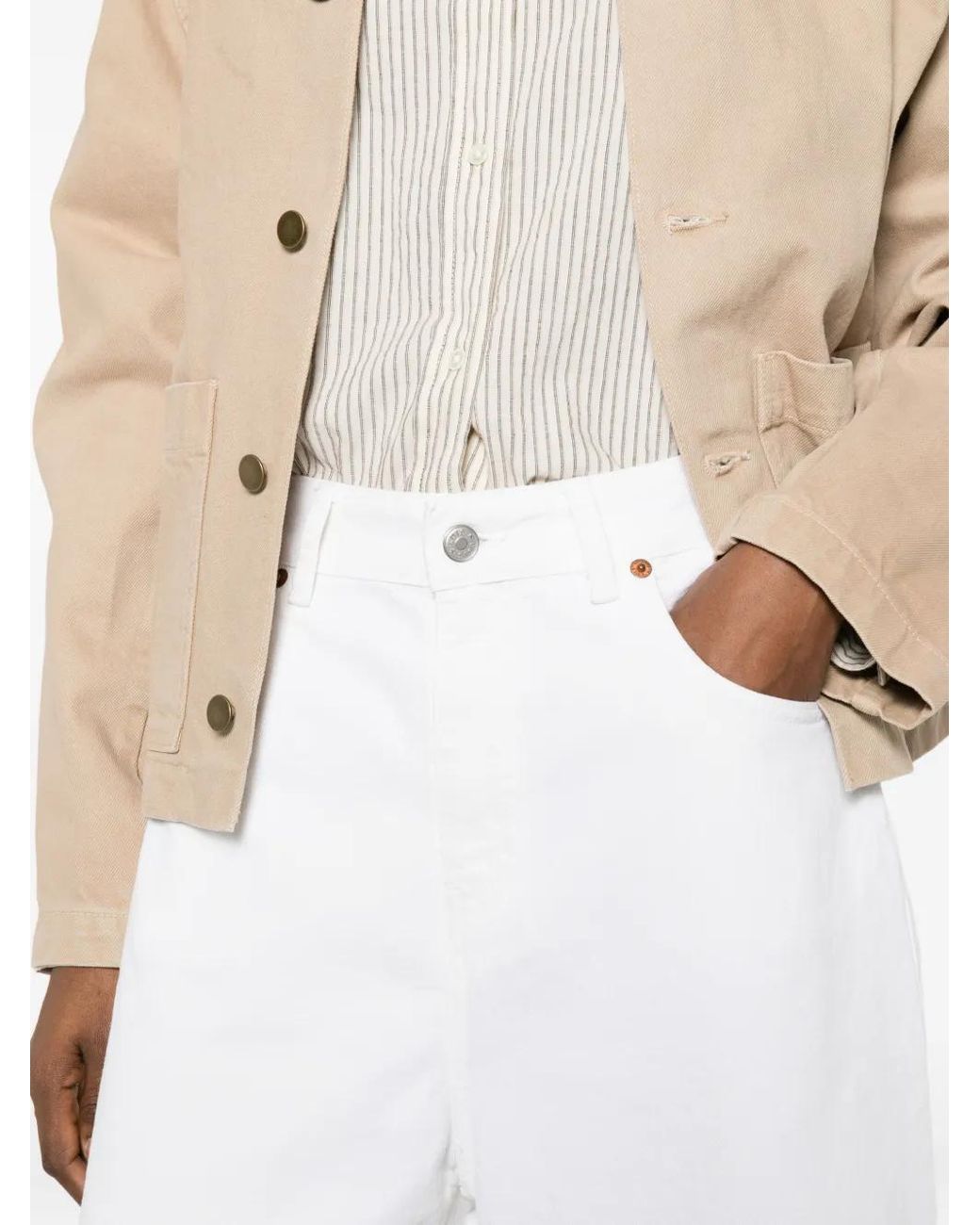 Lois White Camille Logo Patch Shorts