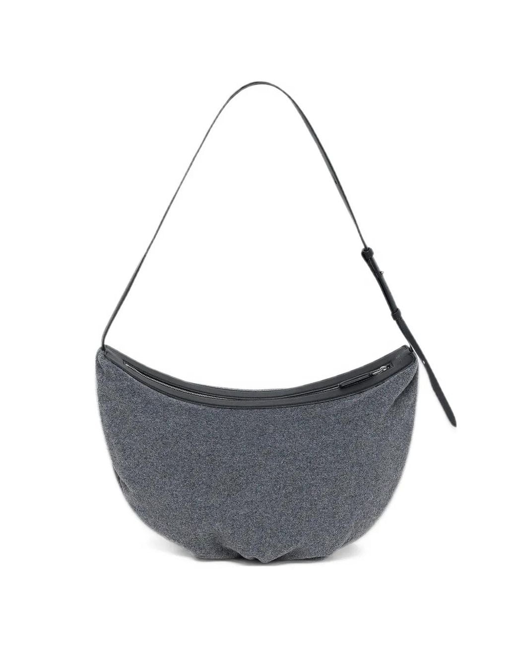 VEE COLLECTIVE Blue Essence Wool Crescent Shoulder Bag