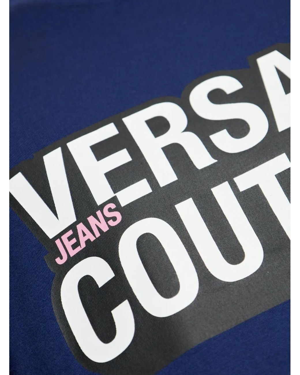 Versace Jeans Couture Blue Logo-Print T-Shirt for men