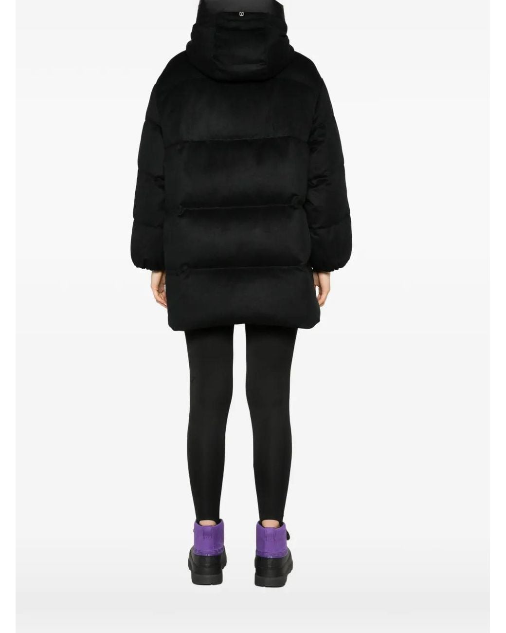 DUNO Black Quilted-Pattern Coat