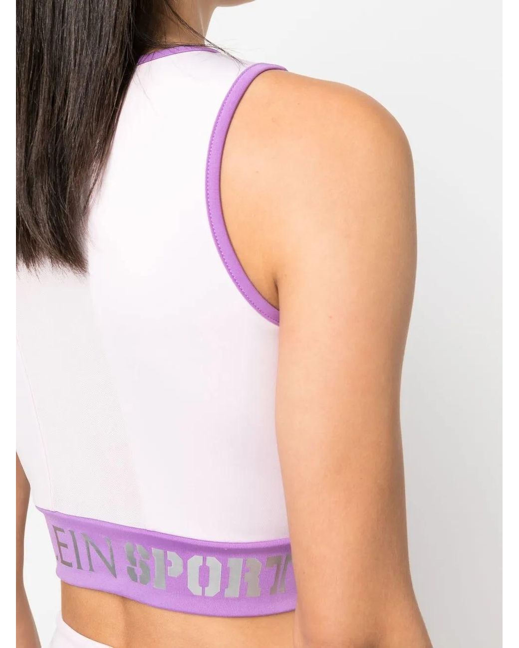 Philipp Plein Pink Logo Waistband Cotton Crop Top