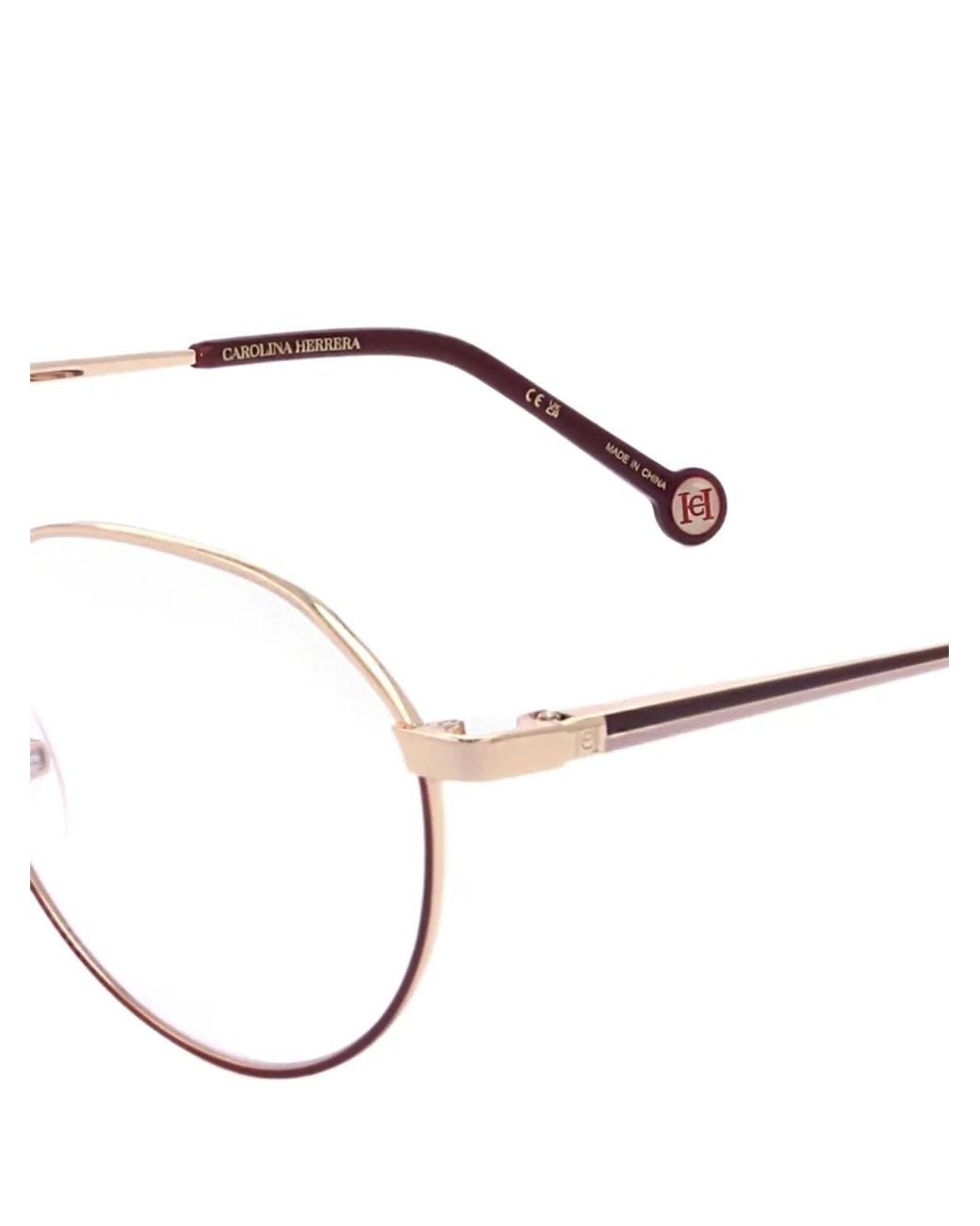 Carolina Herrera Metallic Lunettes De Vue À Monture Ronde