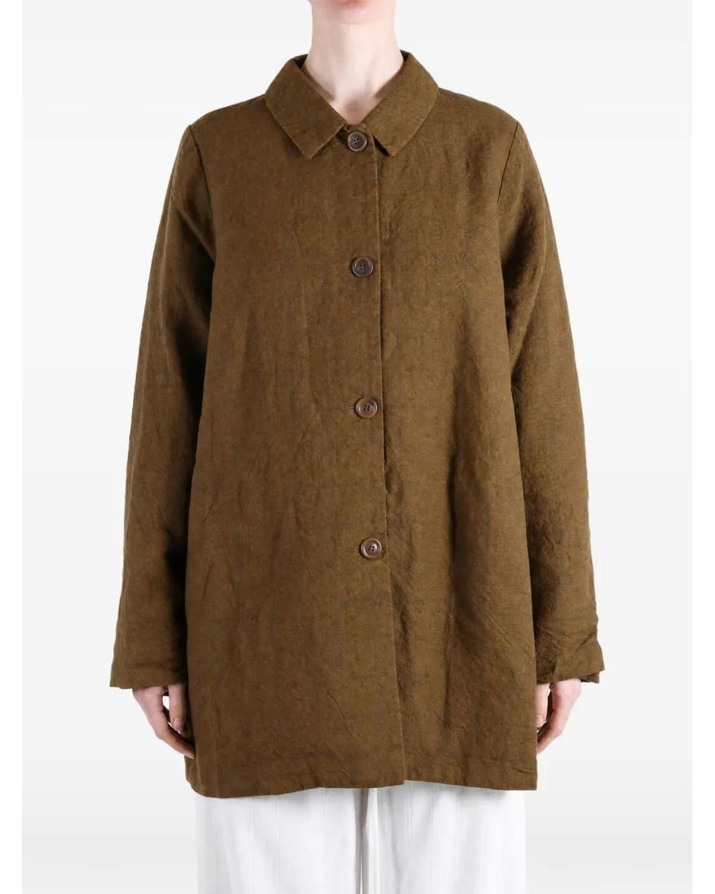 Casey Casey Natural Soleil Check-Pattern Button-Up Jacket