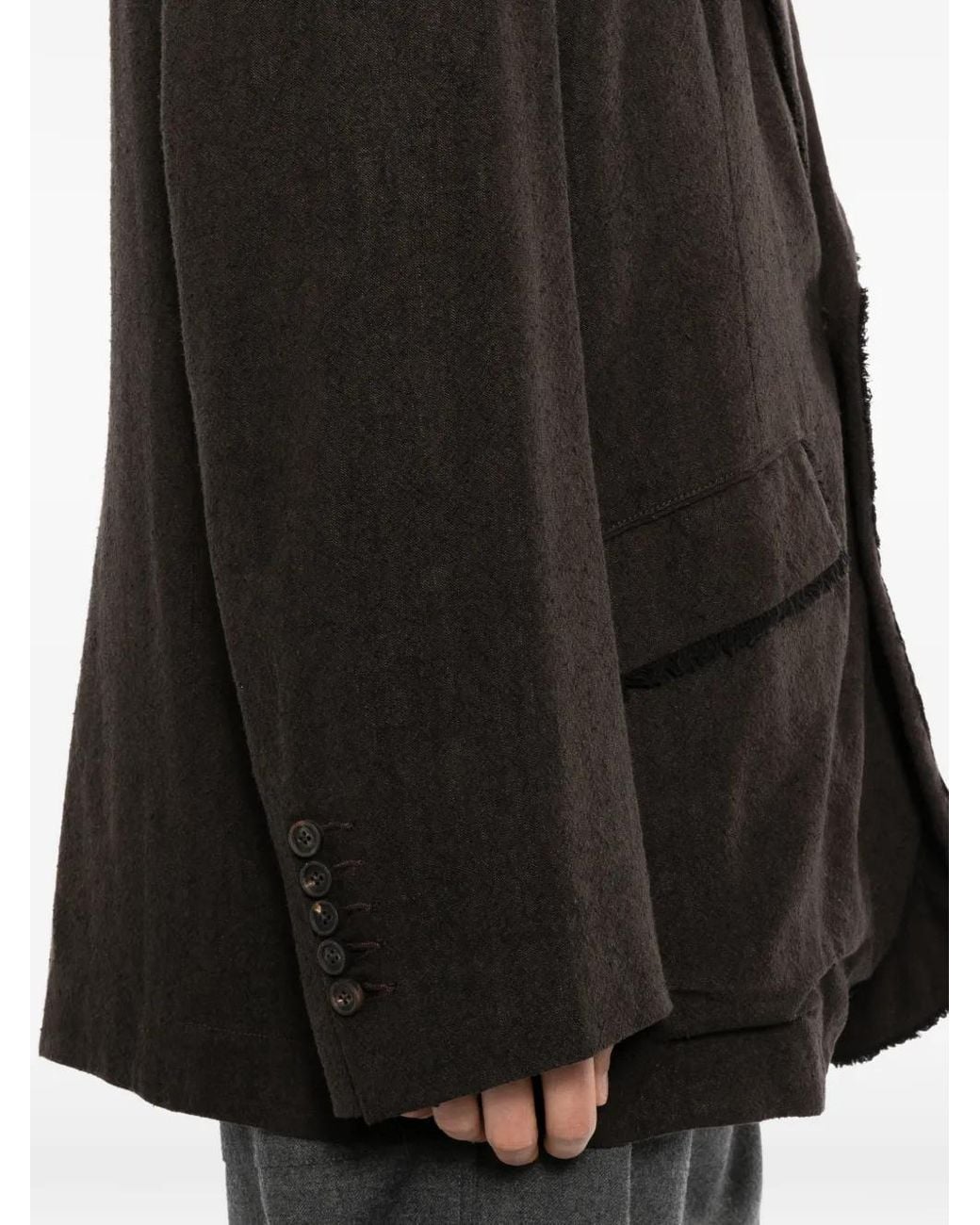 Ziggy Chen Black Notched-Lapels Single-Breasted Jacket for men