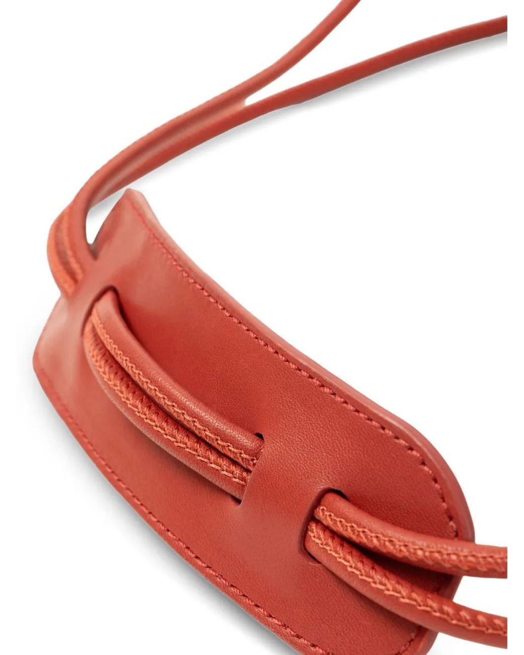 By Far Red Kimberly Leather Shoulder Bag