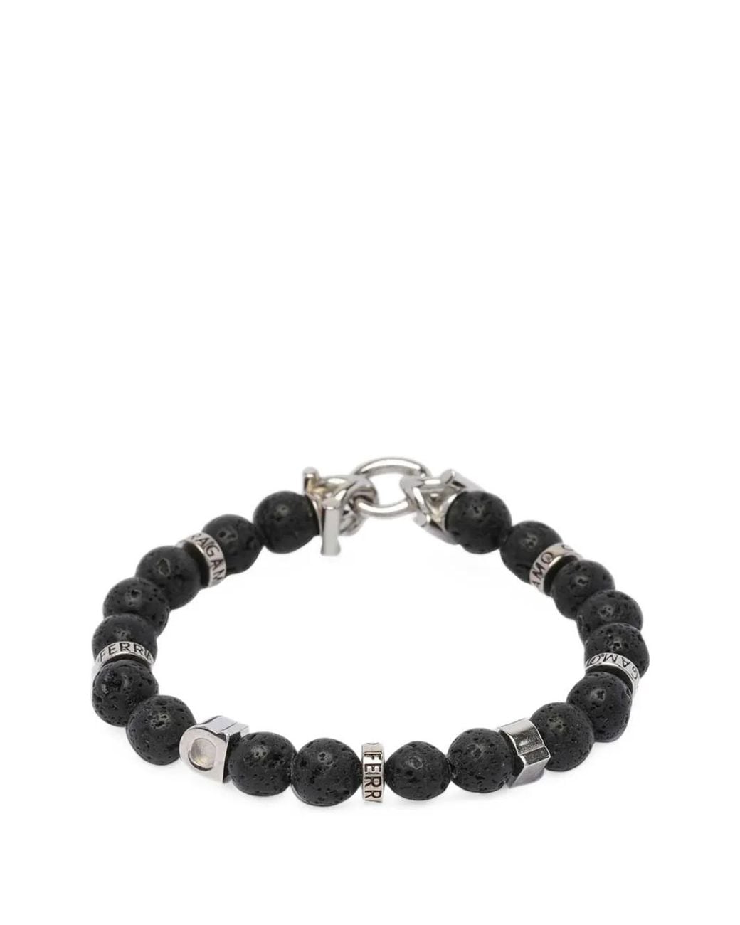 Ferragamo Brown Elasticated Bracelet With Gancini for men