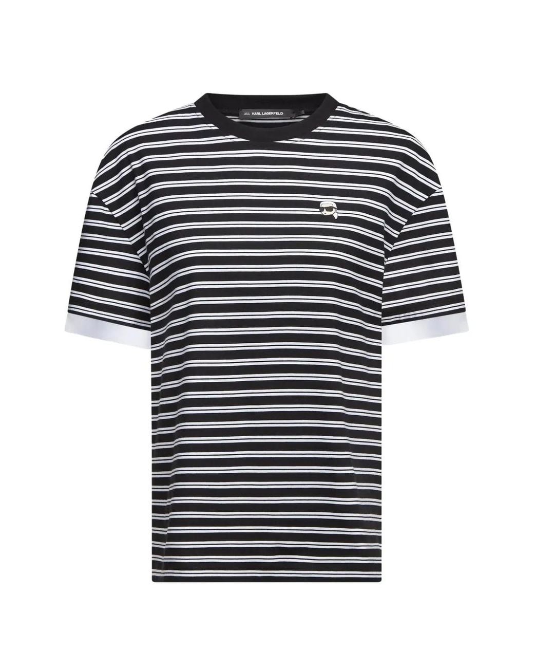 Karl Lagerfeld Black Ikon Striped T-Shirt