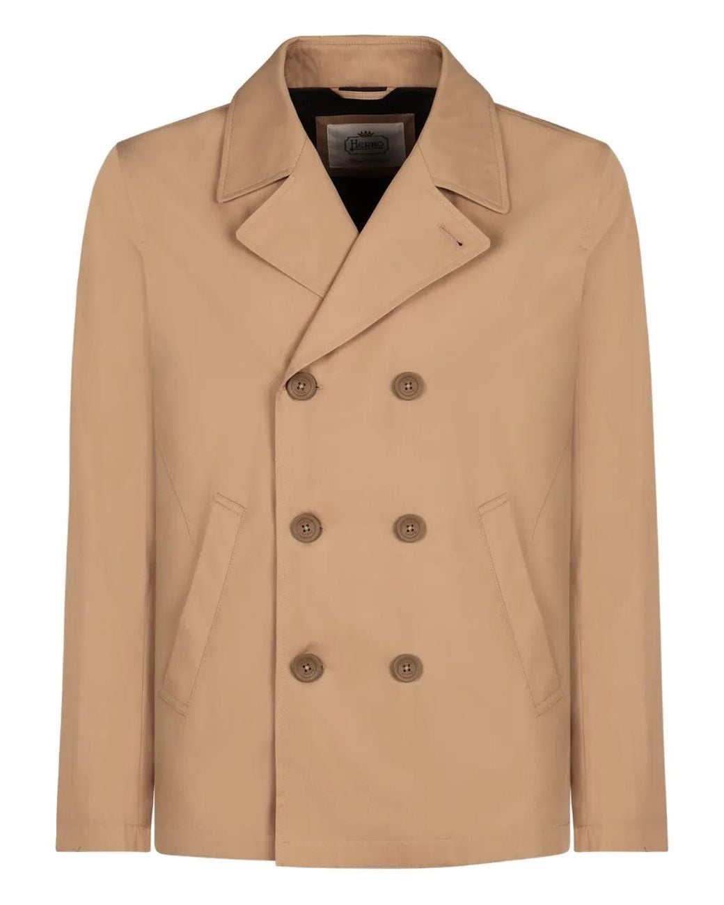 Herno Natural Double-Breasted Peacoat for men